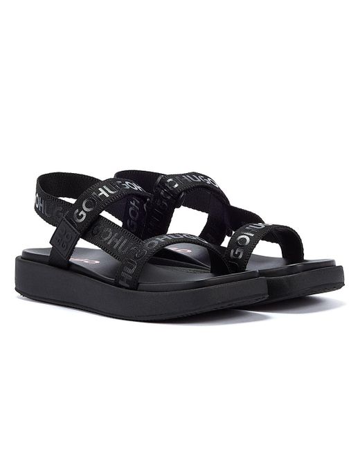 HUGO Black Emma Strap Women's Sandals