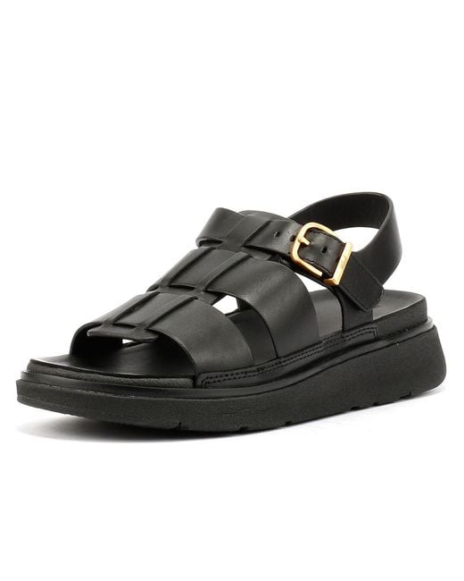 Fitflop Black Women Gen-ff Leather Fisherman Sandals