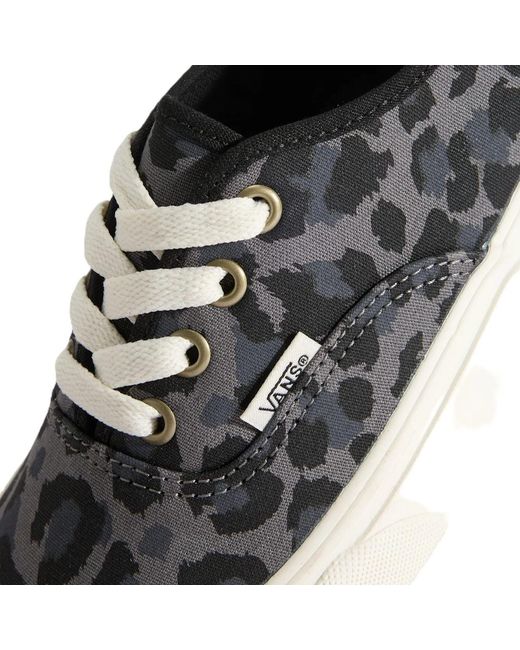 Vans Black Authentic Canvas Leopard/Pewter Trainers