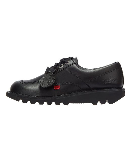 Kickers Black Kick Lo Schwarze Lederschuhe