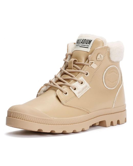 Palladium Natural Pampa Hi Snow Warm Leather Cuban Sand Boots