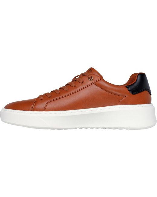 Skechers Brown Court Break Suit Sneaker 183175-Cog Cognac Lace Up Shoe for men