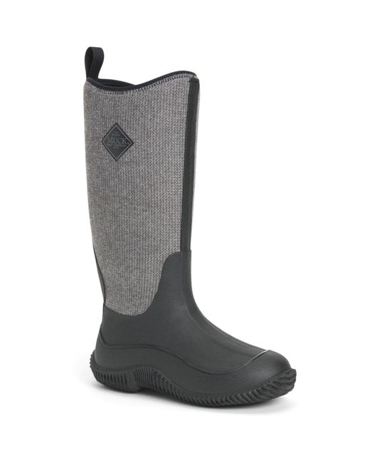Muck Boot Gray Hale Rubber W/ Fuzzy Herringbone Wellington Boots