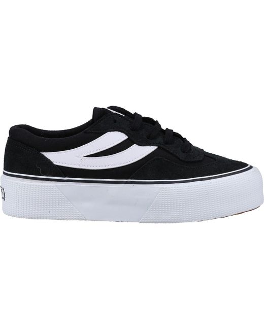 Superga Black 3041 Revolley Colorblock Platform Leather Trainers