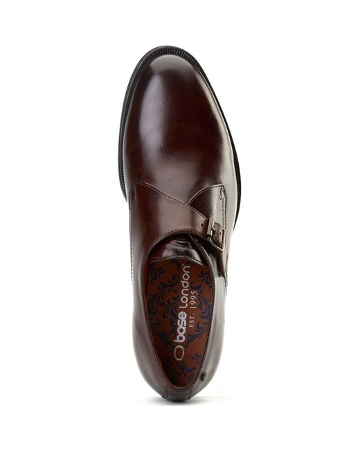 Base London Brown Faraday Leather Burnt Shoes for men