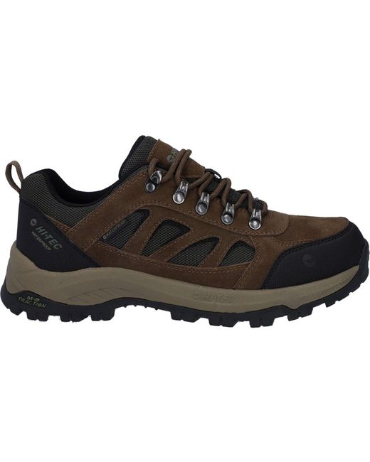 Hi-tec Black Bandera Expedition Low Leather Smokey/Khaki Hiking Boots for men
