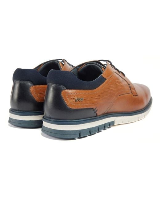 Pod Brown Merlin Leather Lace-Up Shoes for men
