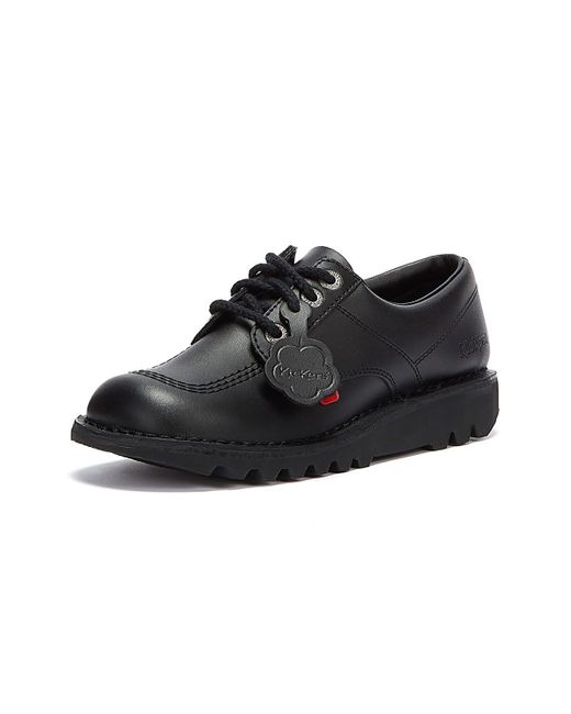Kickers Black Kick Lo Youth Leather School Shoes