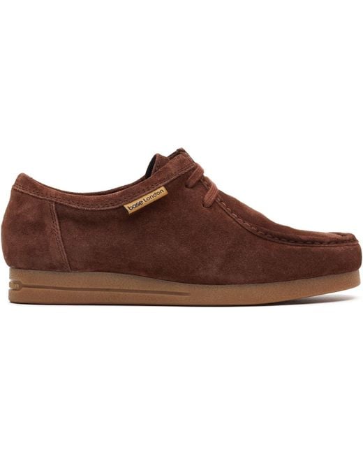 Base London Brown Koko Lace Up Leather Moccasins Shoes for men