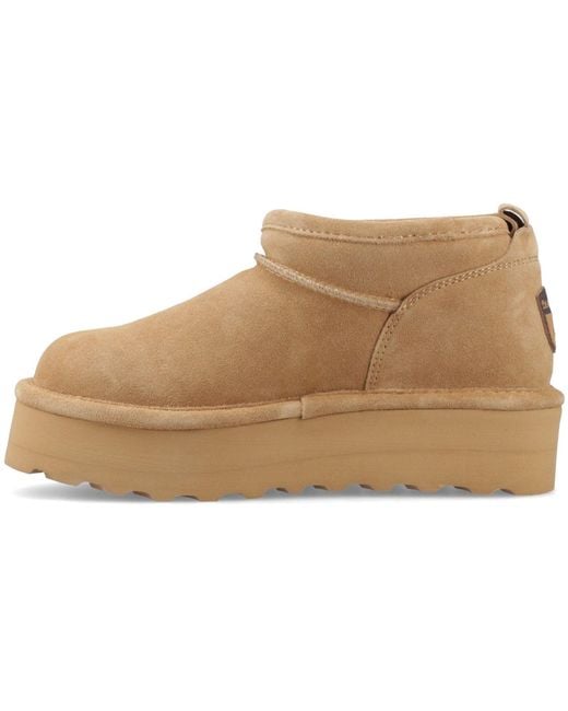 BEARPAW Natural Retro Super Shorty Suede Coffee Winter Ankle Boots