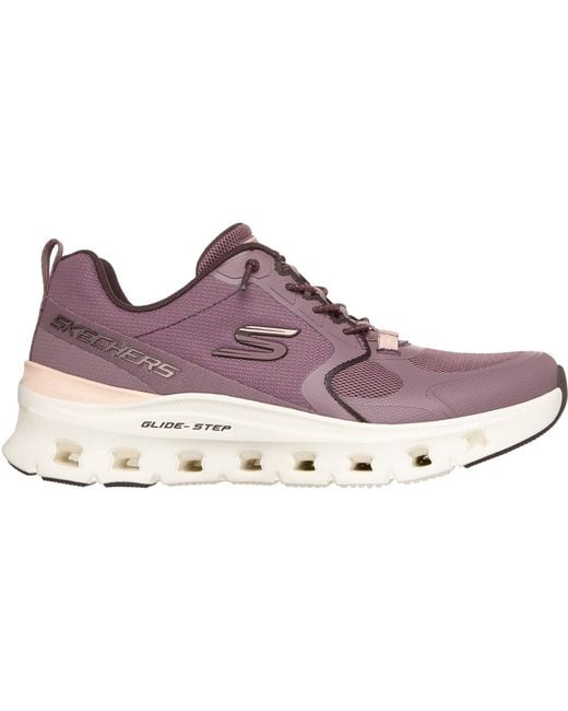 Skechers Purple Glide-Step Pro Textile Plum Mesh/Synthetic/Peach Trim Trainers