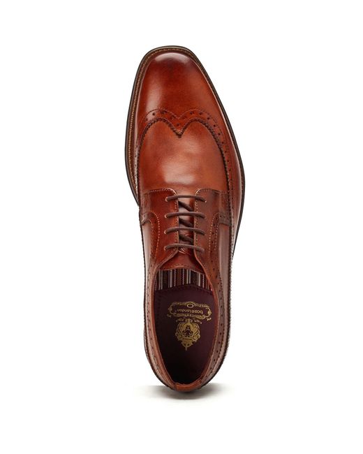 Base London Brown Havisham Leather Derby Shoes for men