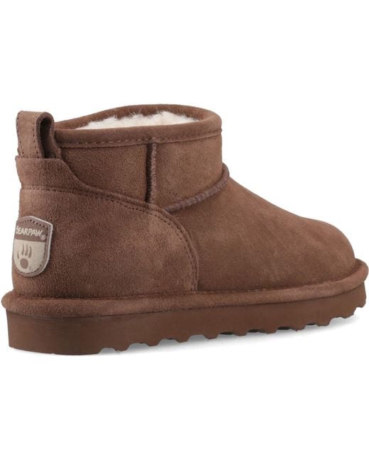 BEARPAW Brown Shorty Suede Cocoa Winter Ankle Boots
