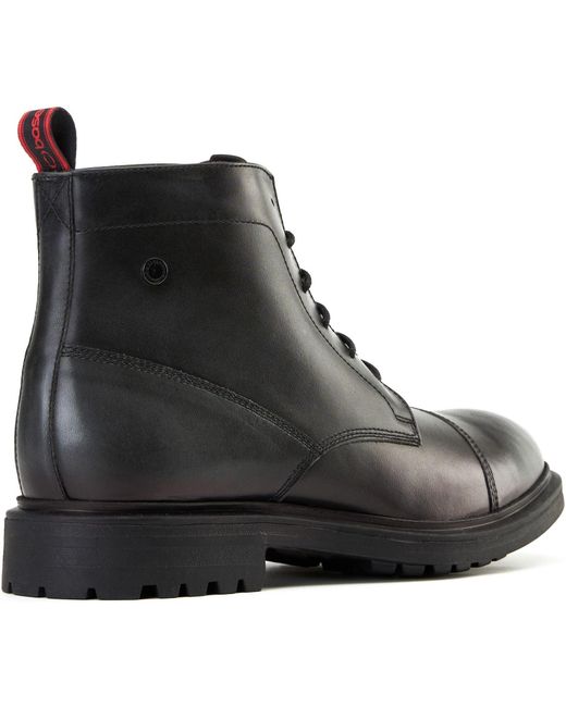 Base London Black Boulton Leather Ankle Boots