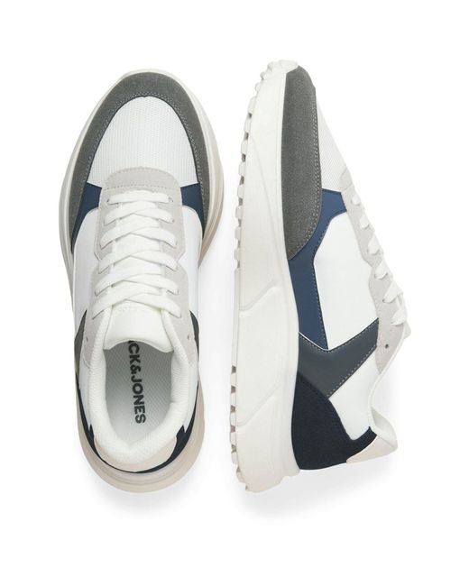 Jack & Jones Metallic Aspire Runner Polyurethane Castlerock/ Blazer Trainers Pu for men