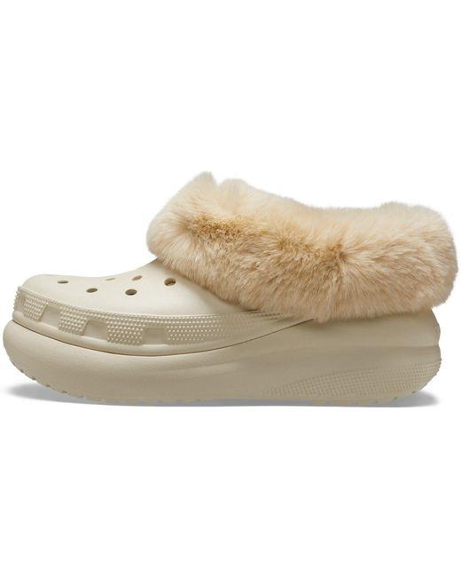 CROCSTM White Furever Crush Synthetic Bone Clogs