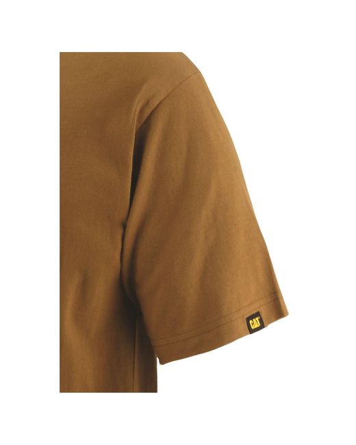 Caterpillar Natural Trademark Logo Cotton Bronze T-Shirt for men