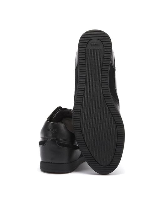 hugo boss mens black trainers