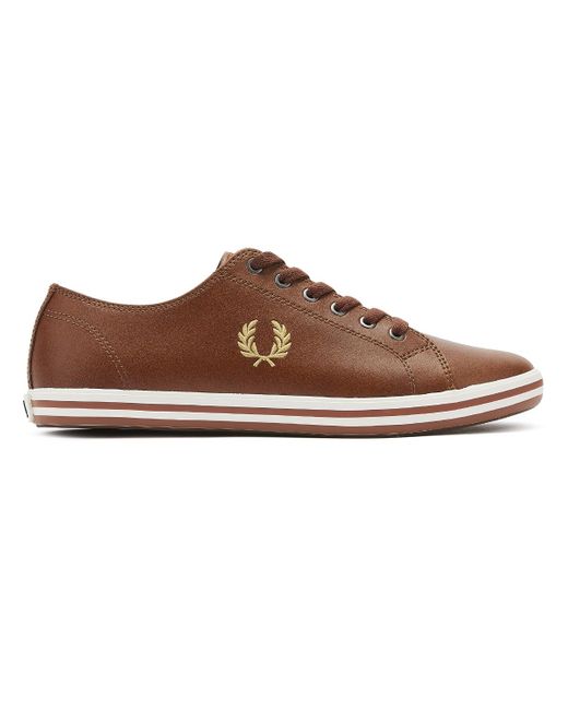 fred perry tan kingston leather trainers