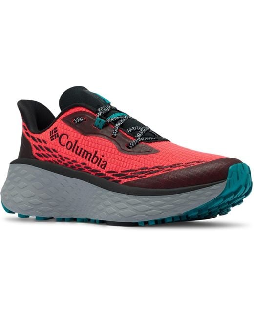 Columbia Red Konos Trillium Atr Polyester Neon Sunrise/ Chloride Hiking Shoes