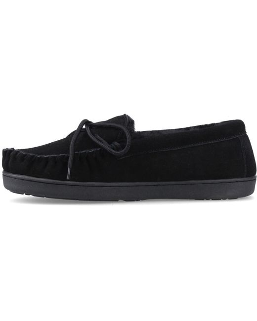 BEARPAW Black Moc Ii Suede Slippers for men