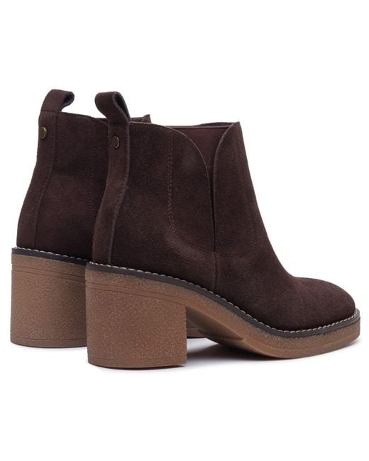 Hush Puppies Brown Felicia Suede Heeled Ankle Boots
