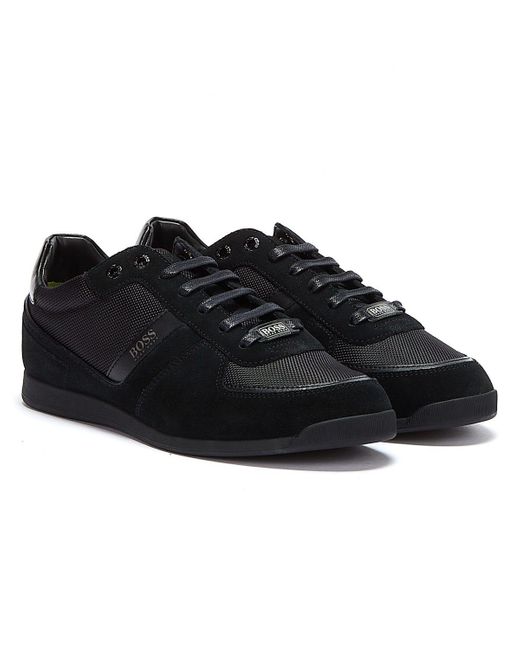 hugo boss mens black trainers