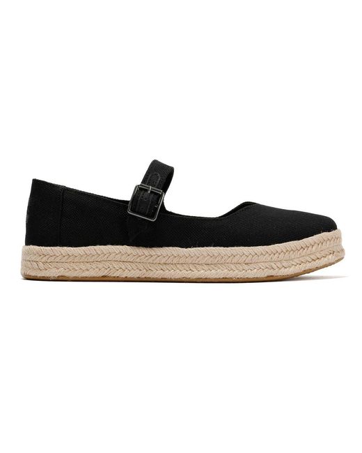 TOMS Black Carolina Mary Jane Textile Espadrilles