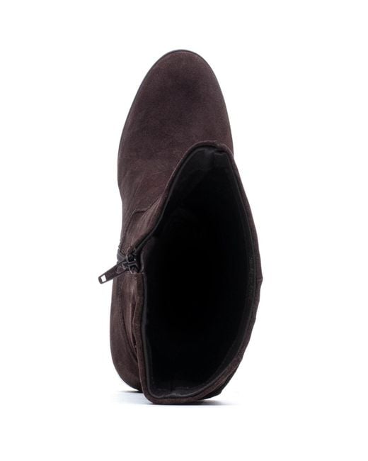 Hush Puppies Black Cosima Suede Heeled Knee High Boots