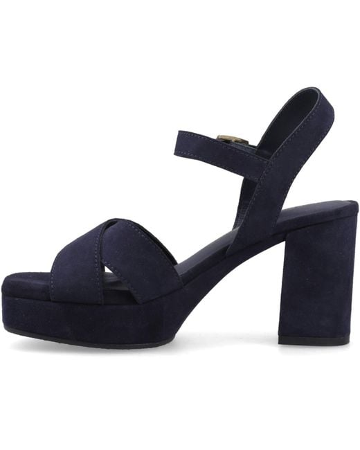 Hush Puppies Blue Ophelia Suede Sandals