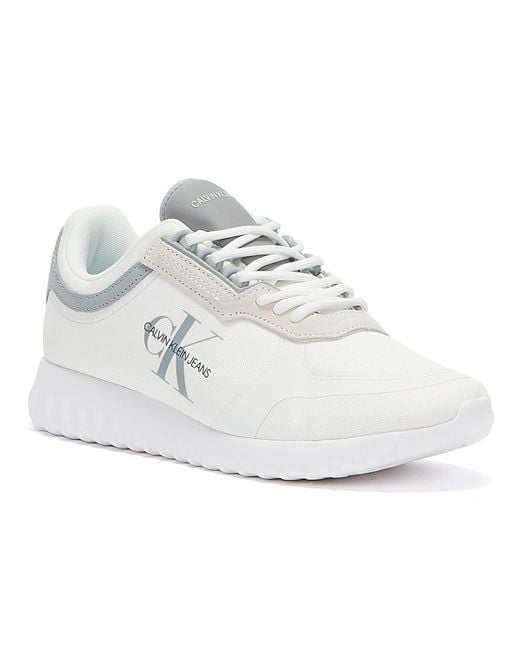 Calvin Klein Denim Runner Lace Up Sneakers Eva Trainers in White for Men -  Save 2% - Lyst
