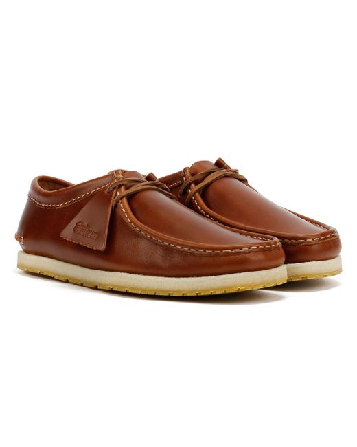 Clarks Brown Godney Lace Leather Shoes for men