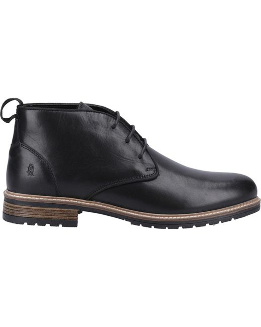 Hush Puppies Black Ricky Leather Ankle Boots for men