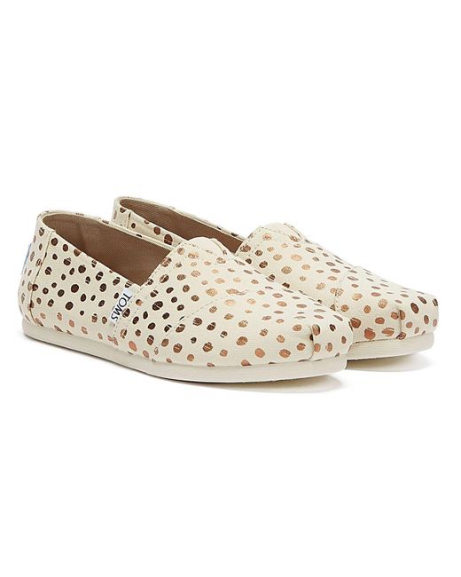 toms rose gold polka dot shoes
