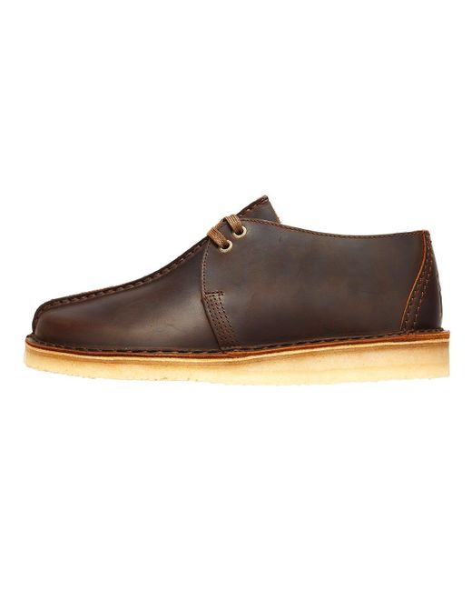 Desert Trek Leather Chaussures En Cire D'abeille Clarks pour homme en coloris Brown