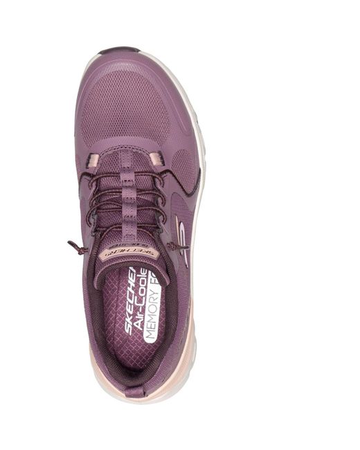 Skechers Purple Glide-Step Pro Textile Plum Mesh/Synthetic/Peach Trim Trainers