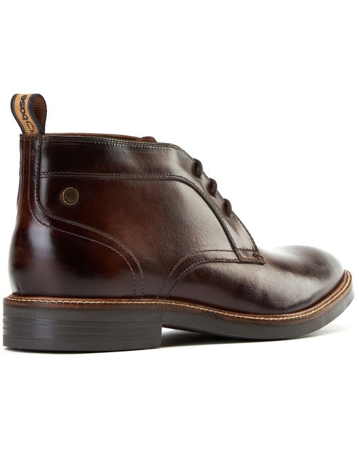 Base London Brown Lincoln Leather Burnt Ankle Boots