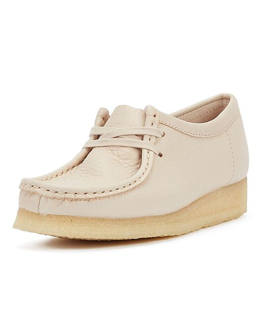 Clarks White Wallabee Women's Leather Shoes