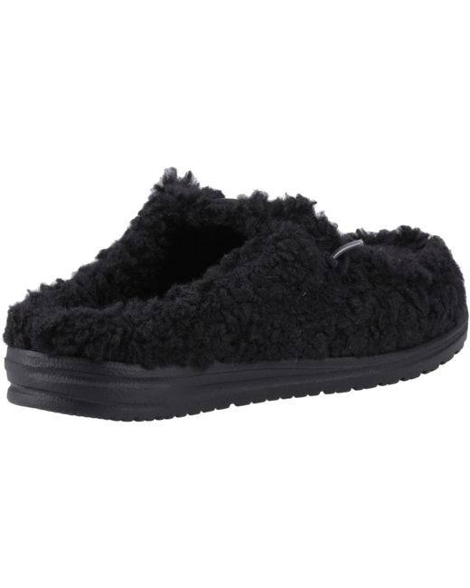 HeyDude Black Wally Synthetic Mules for men