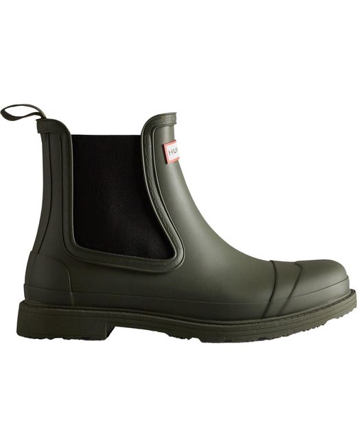 Hunter Green Commando Rubber Dark Wellington Boots for men