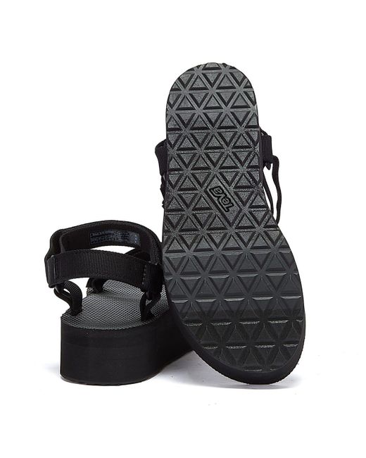 Teva Black Flatform Universal Sandals Textile