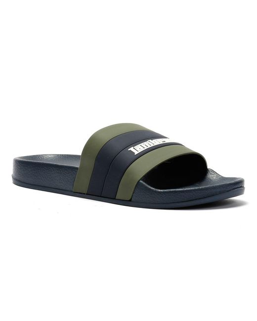 Lambretta Blue Prince Khaki Slides for men