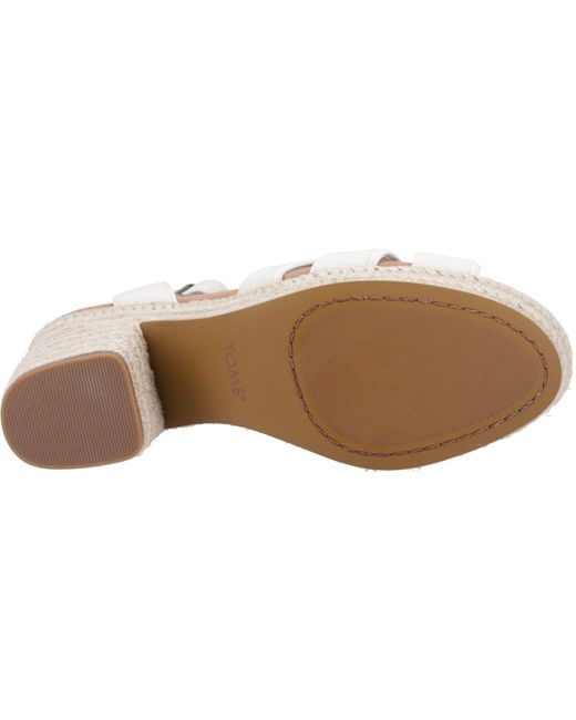 TOMS White Majorca Strappy Leather Light Sand Sandals