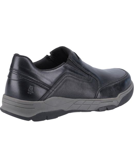 Hush Puppies Fletcher Leren Zwarte Loafers in het Gray