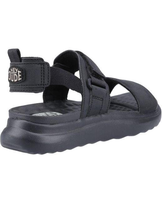 HeyDude Black Collins Mono Sport Textile Sandals