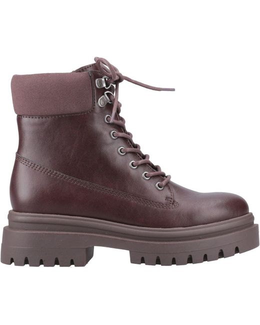Rocket Dog Brown Danie Faux Leather Dark Heeled Mid Calf Boots