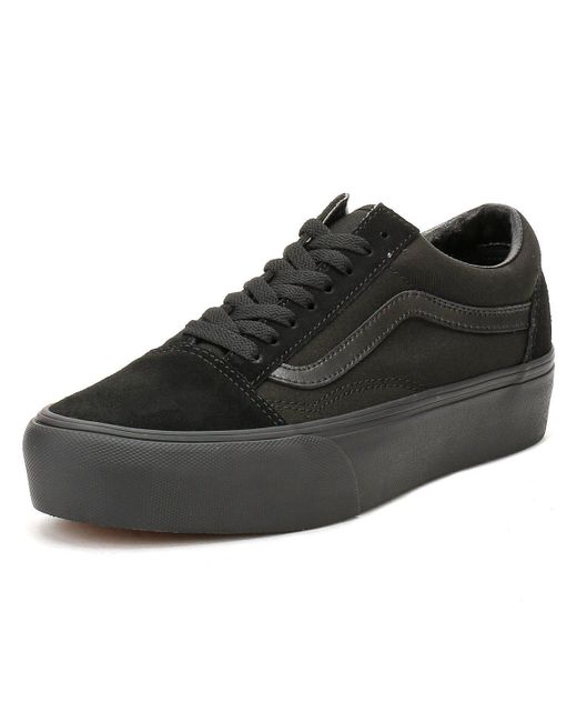 vans old skool trainers in triple black