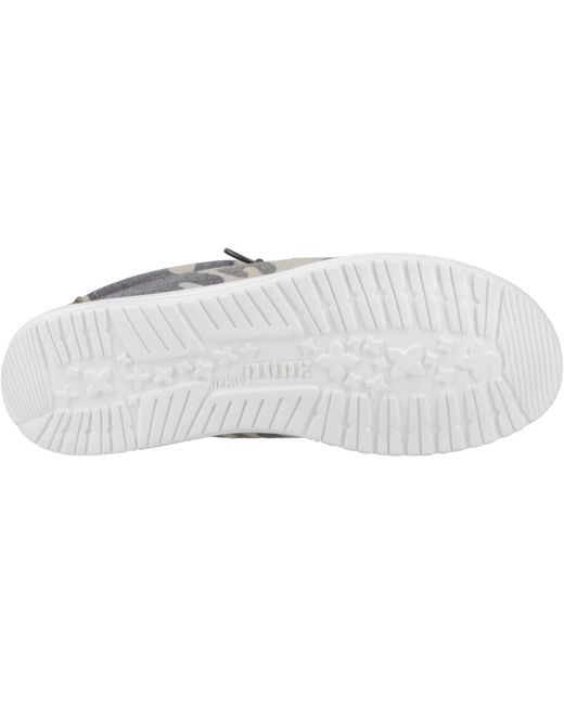 HeyDude Gray Wally Washed Camo Synthetic Camo Shoes for men