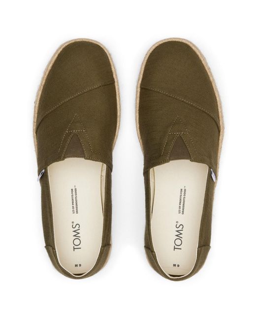TOMS Green Alpargata Rope 2.0 Shoe Cotton Espadrilles for men