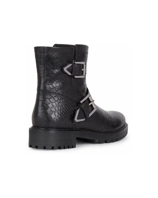 Geox Black Hoara Rindsleder stiefel